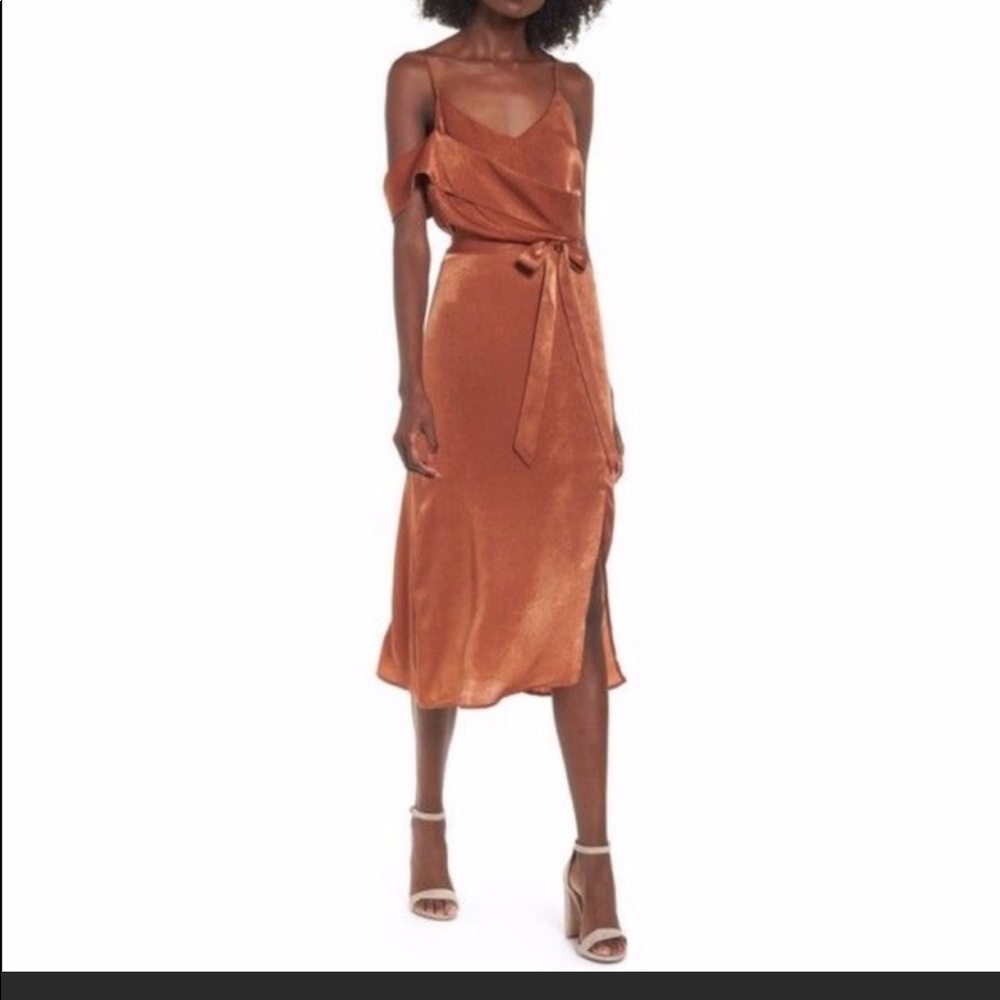 J.O.A Los Angeles Bronze Slip Dress